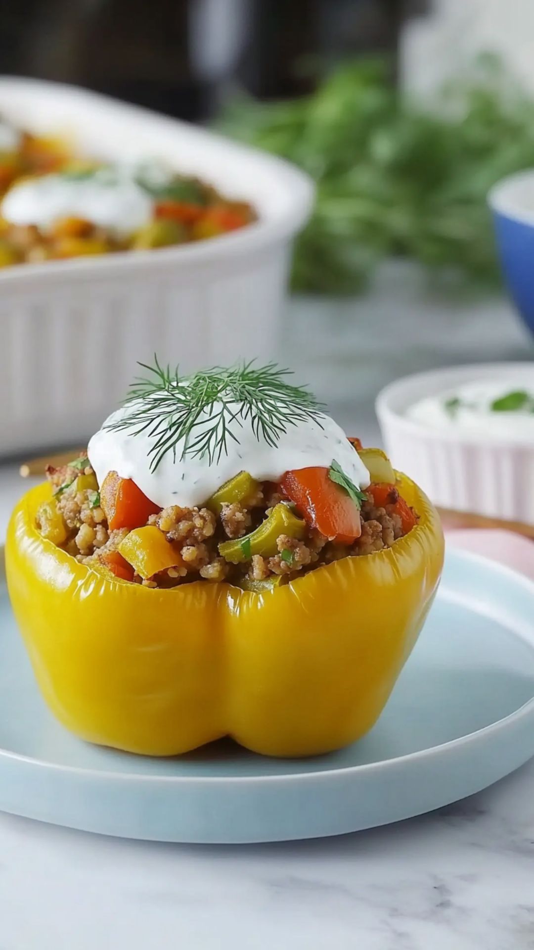 Beef and Bean Stuffed Peppers