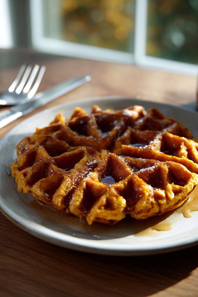 Low Fat Pumpkin Waffles
