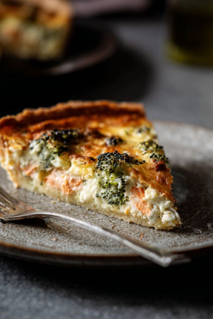 Low-Fat Salmon and Broccoli Quiche Recipe