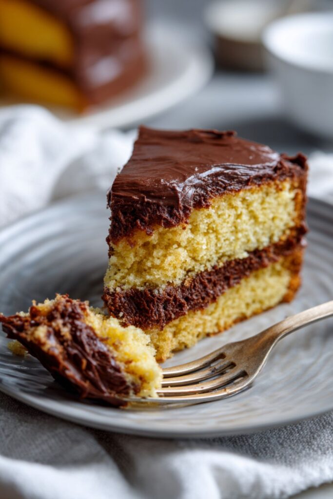 Yellow Cake with Chocolate Buttercream Frosting Recipe