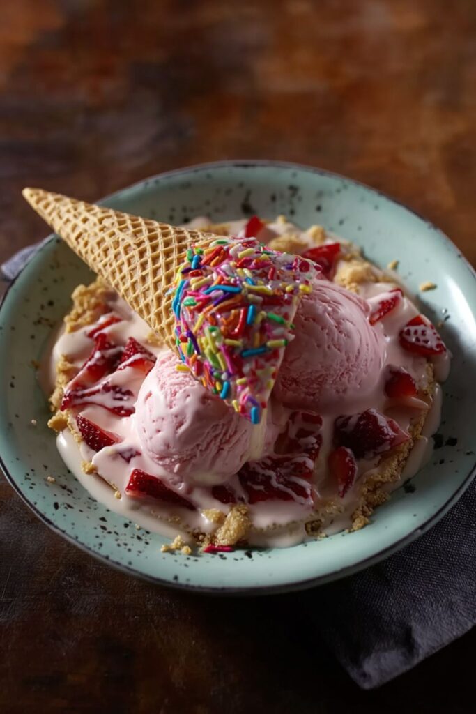 Waffle Cone Ice Cream Pie
