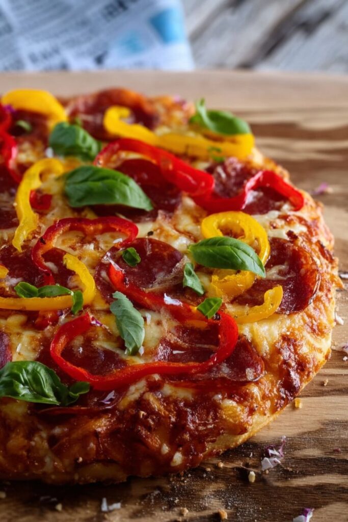 Upside-Down Red Cheesy Pizza Recipe