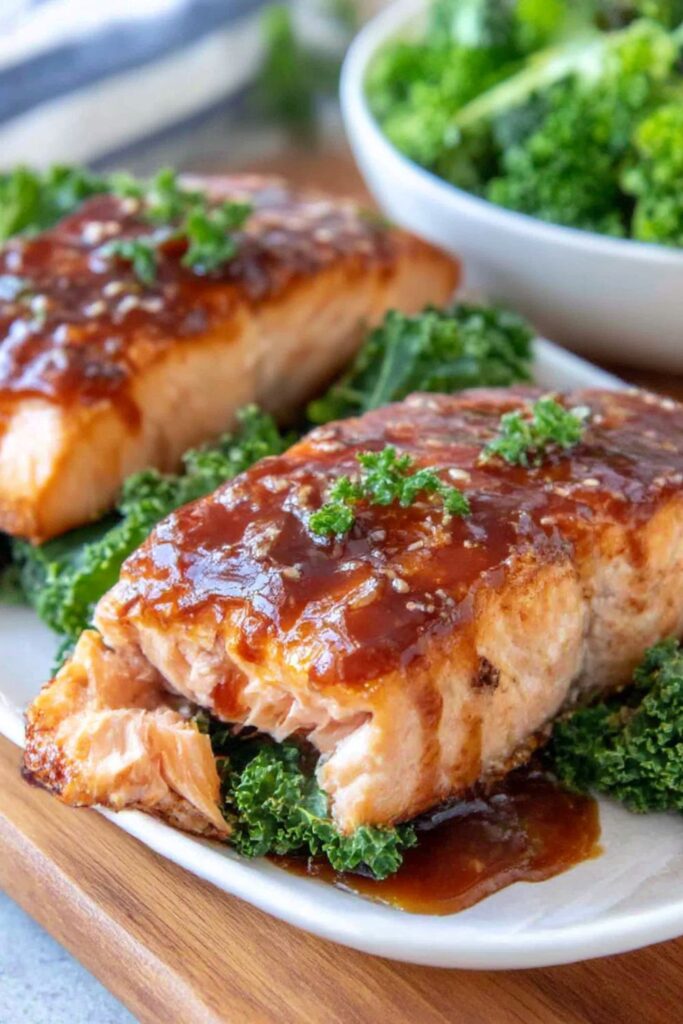 Teriyaki Salmon And Kale Sheet Pan Supper Recipe