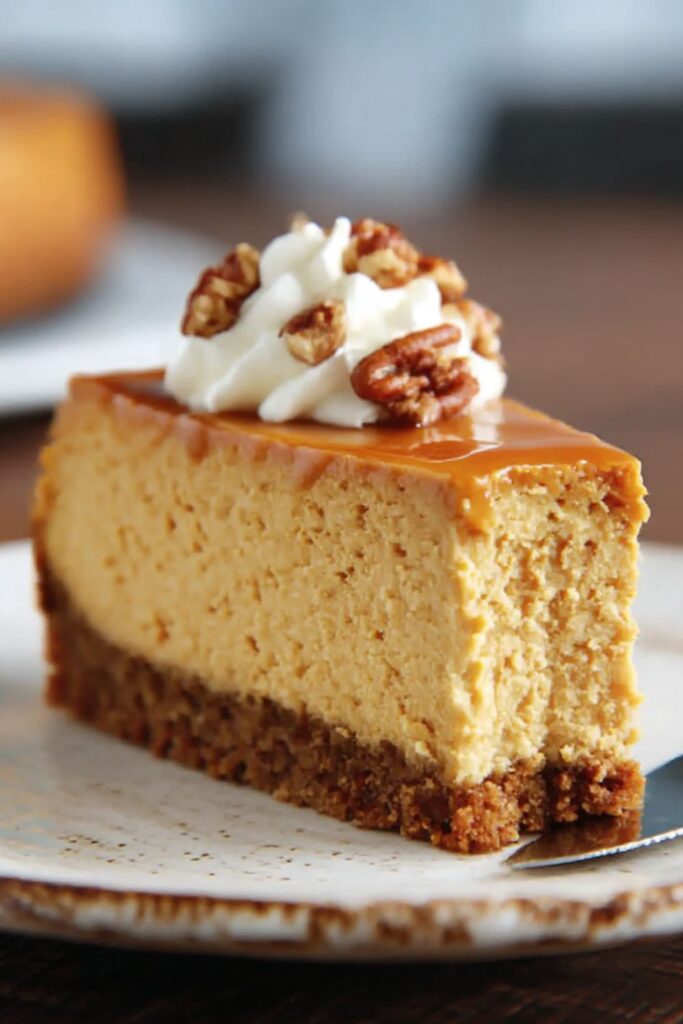 Pumpkin Gingersnap Cheesecake With Salted Caramel Sauce Recipe