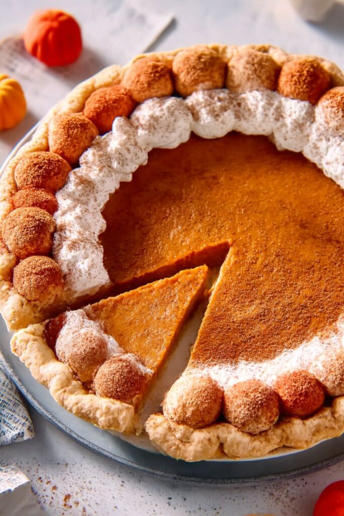 Pumpkin Pie with Whipped Cream and Cinnamon Recipe