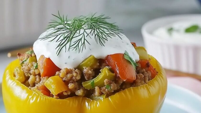 Beef and Bean Stuffed Peppers