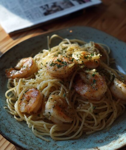 Low Fat Garlic Shrimp Pasta Recipe
