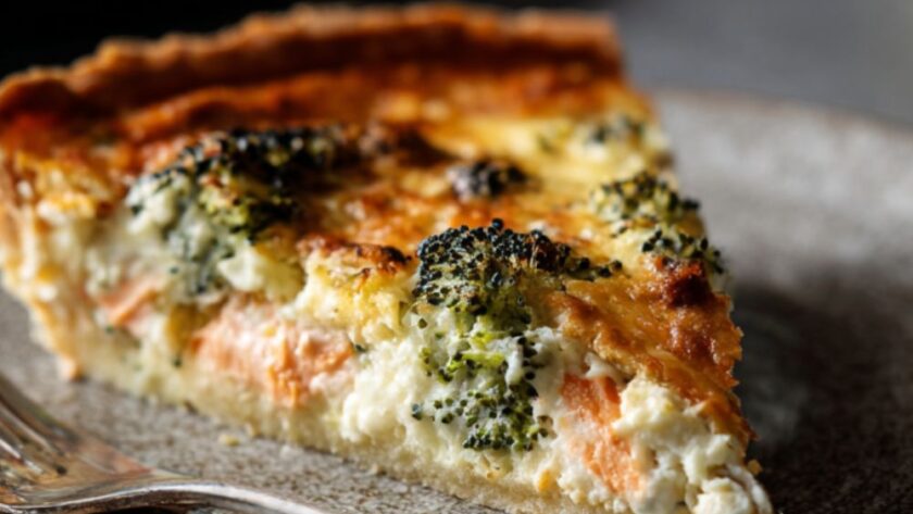 Low-Fat Salmon and Broccoli Quiche Recipe