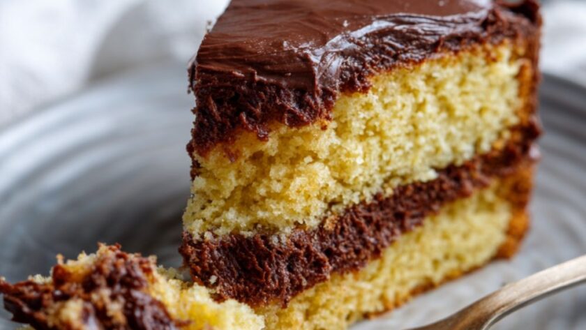 Yellow Cake with Chocolate Buttercream Frosting Recipe