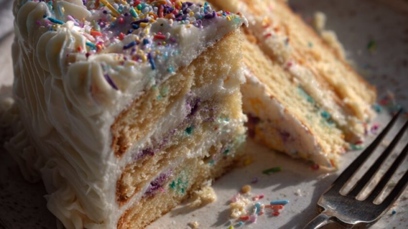 Triple Layered Confetti Cake Recipe