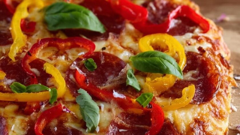 Upside-Down Red Cheesy Pizza Recipe