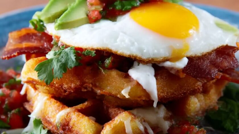 Tot Waffle Breakfast Stacks Recipe