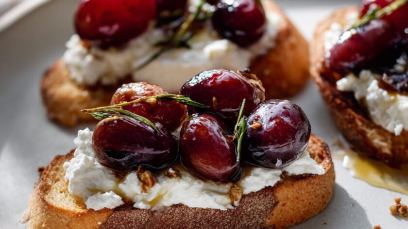 Whipped Feta And Balsamic Grapes Recipe