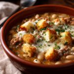 White Beans with Pork and Croutons Recipe
