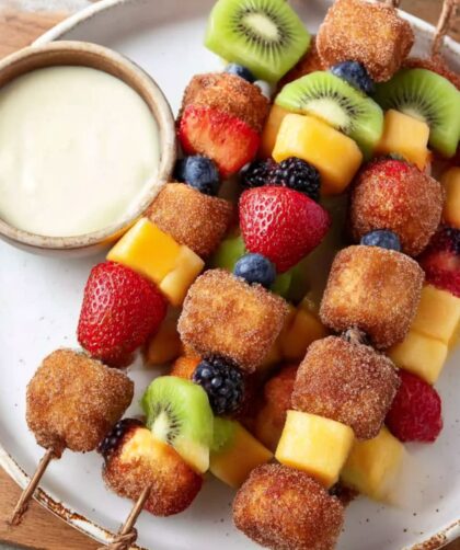 Sweet Breakfast Kabobs With Honey-Yogurt Dipping Sauce