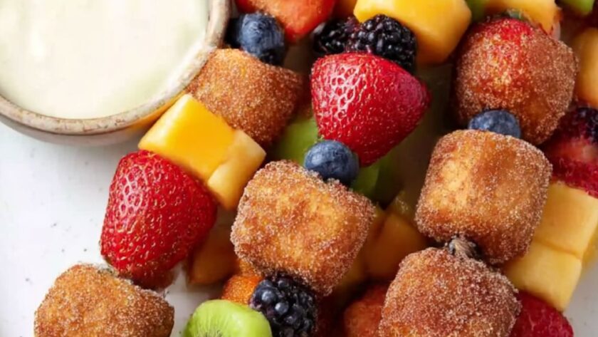Sweet Breakfast Kabobs With Honey-Yogurt Dipping Sauce