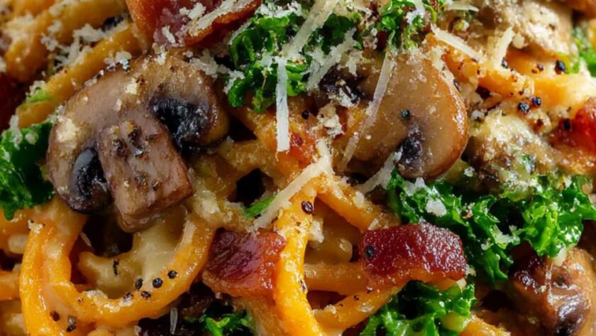 Sweet Potato And Mushroom Carbonara