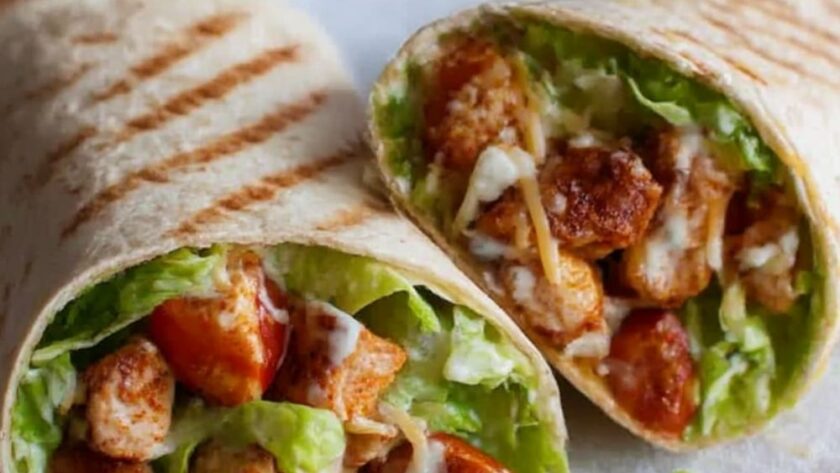 Taco Chicken Caesar Salad Wraps Recipe