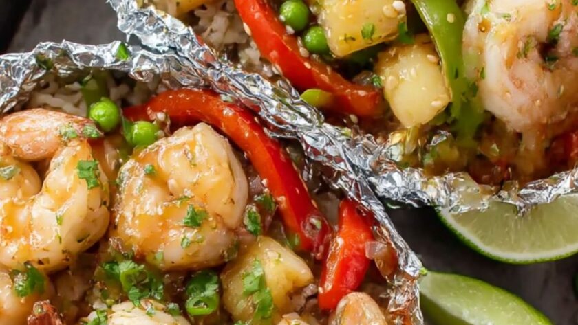 Teriyaki Shrimp And Pineapple Parcels Recipe