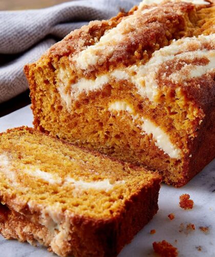 Cheesecake-Stuffed Pumpkin Bread Recipe