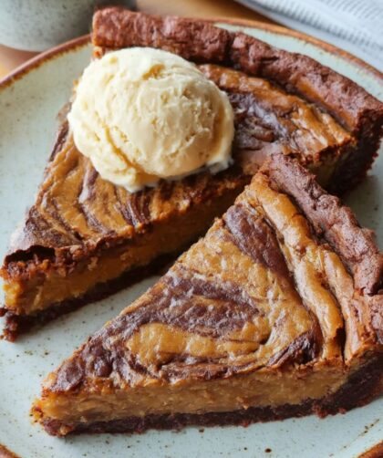 Pumpkin-Brownie Swirl Pie Recipe