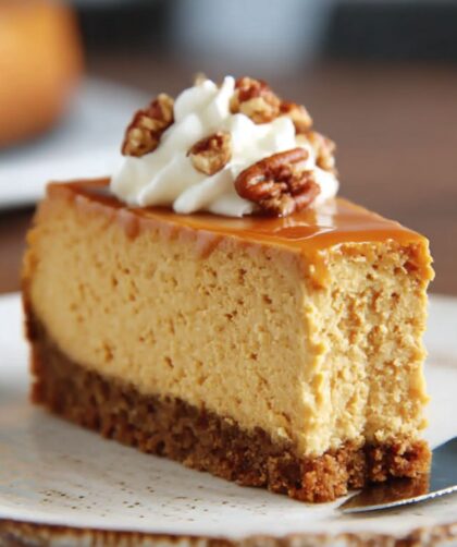Pumpkin Gingersnap Cheesecake With Salted Caramel Sauce Recipe