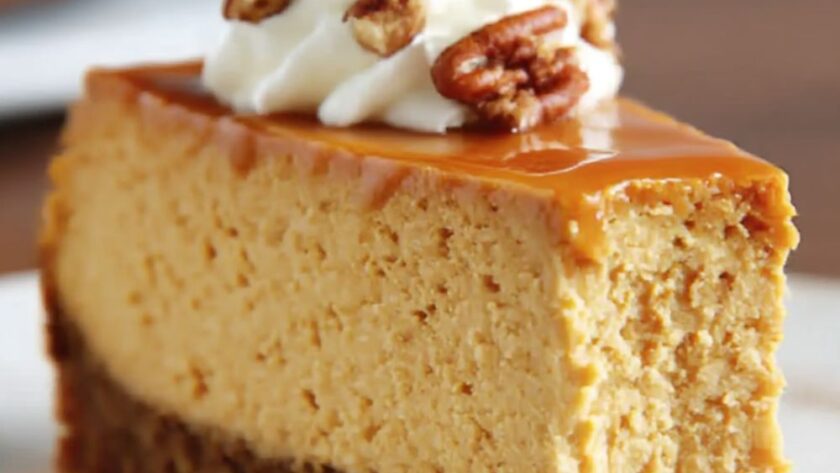 Pumpkin Gingersnap Cheesecake With Salted Caramel Sauce Recipe