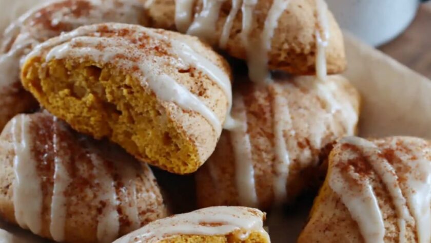 Pumpkin Scones with Coffee Glaze Recipe