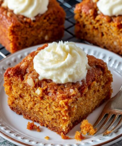 Spiced Pumpkin Bars With Cream Cheese Icing Recipe